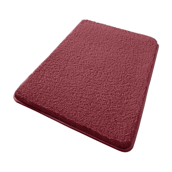 Red Soft Plush Area Rug Red 15.7X23.6 Inches Thickened Material Absorbent Non-Slip Backing Machine Washable Home Decor