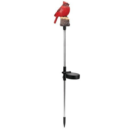 Red Solar Cardinal Yard Stake