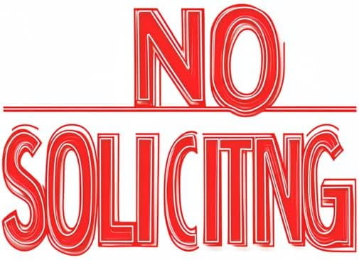 Red No Soliciting Sign Sticker for Front Door – Bold Vinyl Decal for ...