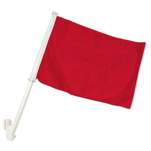 Red Solid Color Double-Sided Car Flag