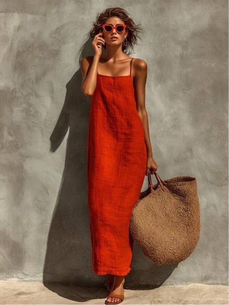 loose slip dress Long slip linen dress , slip dress, oversized dress, women dresses, minimalist clothing, atuko, conscious, sustainable, kaftan linen dress