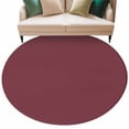 thumbnail image 1 of Red Solid Color Round Area Rugs Collection 7', Aesthetics Contemporary Luxury Non Slip Indoor Circular Throw Runner Rug Floor Mat Carpet for Living Room Dining Table Bedroom Nursery, 1 of 9