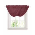 thumbnail image 1 of Red Solid Color Sheer Waterfall Valance Curtains for Window, Aesthetics Contemporary Luxury Rod Pocket Sheer Topper Swag Curtains for Living Room, Kitchen 38.5"W x 47.2"L, 2 Panels, 1 of 7