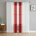 thumbnail image 1 of Red Solid Color Texture Sheer Curtains 96 Inches Long 2 Panels Set, Window Sheer Curtains for Living Room/Bedroom, Simple Red Stripes Light Filtering Rod Pocket Curtain 52'' x 96'' x 2, 1 of 7