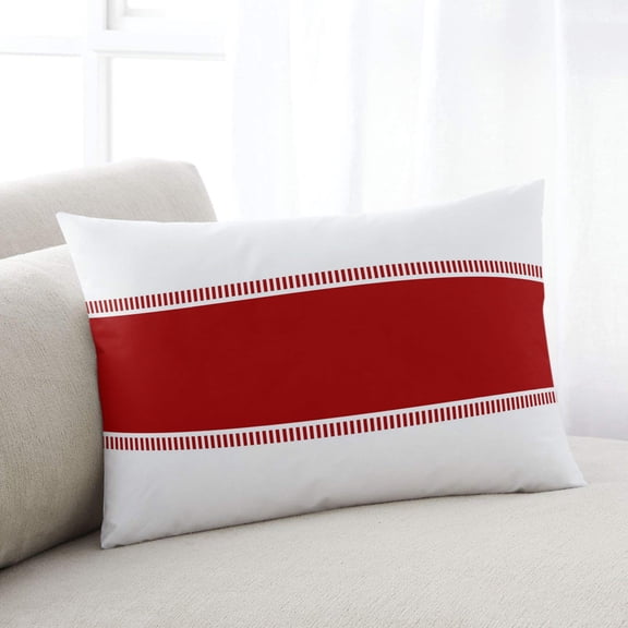 Red Solid Color Texture Throw Pillow Covers, Simple Red Stripes Soft Breathable Pillow Cases with Invisible Zipper for Sleeping, Standard Pillowcases for Couch Bed Sofa Chair 20x26 Inches