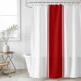 thumbnail image 1 of Red Solid Color Texture Waterproof Fabric Shower Curtain, Simple Red Stripes Waterproof Fabric Shower Curtain for Bathroom Curtains Bathtubs Hotel Washable Shower Curtains with 12 Hooks Stall 54x78in, 1 of 8