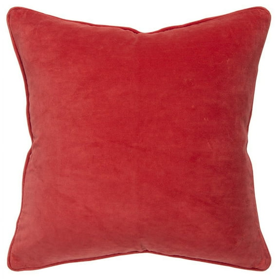 Red Solid Luxurious Modern Throw Pillow