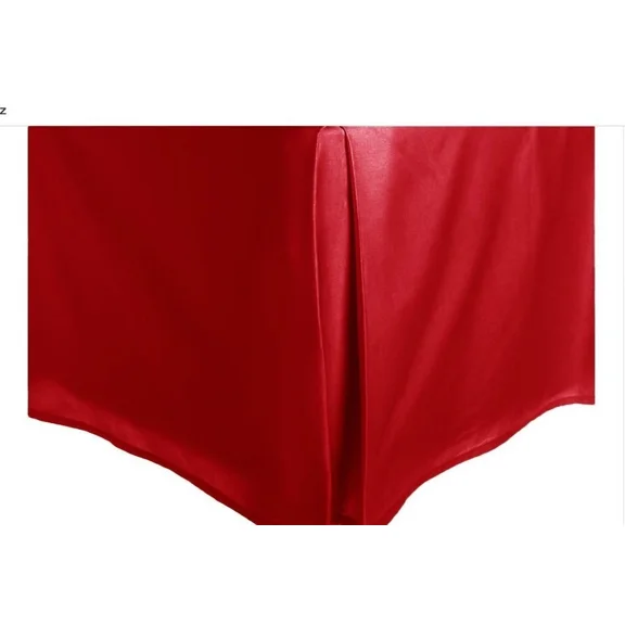Red Solid Silky Satin Bed Skirt King Size Dust Ruffle Bedding 14 Drop Wow!