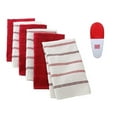 thumbnail image 1 of Red Solid & Striped Kitchen 6 Pack Towels & Chip Clip Multi-Pack, 1 of 1