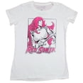 thumbnail image 1 of Red Sonja Girls Juniors T-Shirt - Outlined Drawing Pink Hair Art (Medium), 1 of 1