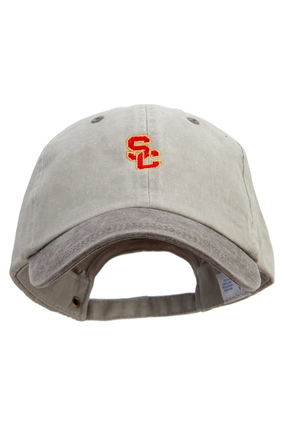 Red South Carolina Logo Embroidered Pigment Dyed Wash Cap - Beige Brown OSFM