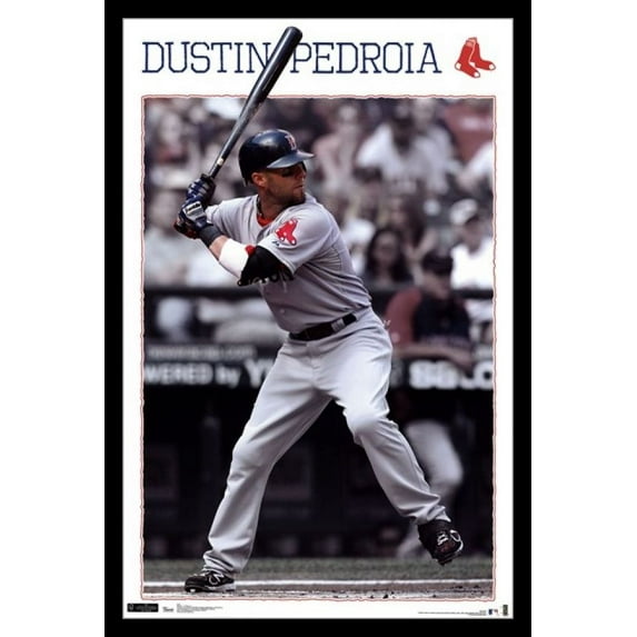 Red Sox - D Pedroia 12 Laminated & Framed Poster Print (22 x 34)
