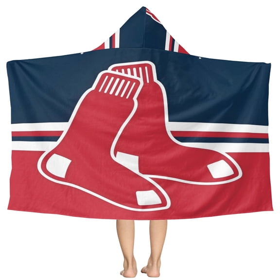 Red Sox Pattern Beach Poncho - Microfiber - Towel - Kids Lightweight And Practical Essential For Beach Vacation