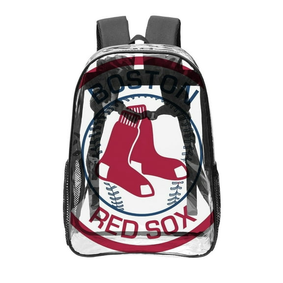 Red Sox Pattern Transparent Backpack Lightweight And fashionable Showcasing Personality And Leading The Trend