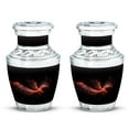 thumbnail image 1 of Red Sparrow Keepsake Urn Set, Mini Urns For Ashes, Small Cremation Urns, Memorial Ash Holder, Decorative Funeral Urns, Unique Burial Urns, Ashes Keepsake, 3 Inch, 2 Pcs, 1 of 5