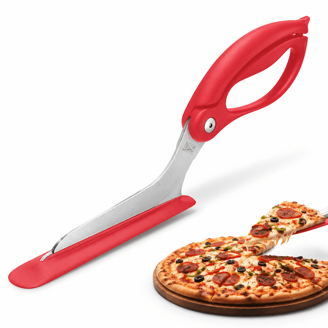 Red Spatula 4-in-1 Food Grade Stainless Steel Kitchen Shears Pizza ...