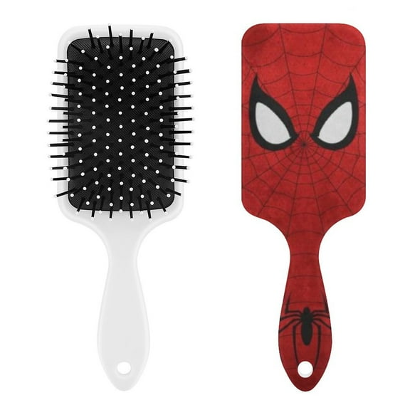 Red Spider Spider-Man Air Cushion Detangling Paddle Brush with Ball Tip Anti Static Massage Hair Care for Thick Curly Wet and Dry Hair Web Detangler Hair Combs