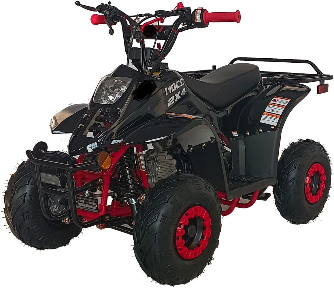 HHH Upgraded  110cc ATV Boulder Gas 110cc ATV Quads Youth ATV Quad ATVs Fully Automatic Children 4 Wheeler  ( Black color  )