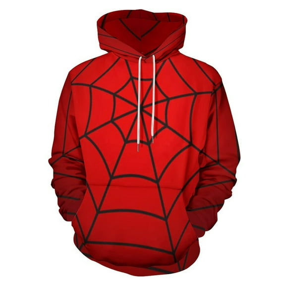 Red Spider Web 3D Print Hoodie Men Women Autumn Thin Pullover Sweatshirt Vintage Streetwear Tops