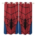 thumbnail image 1 of Red Spider Web Black Cartoon 2 Panels Blackout Curtains for Bedroom Living Room Drapes Kitchen Room Window Curtain Grommet, 1 of 5