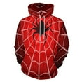 thumbnail image 1 of Red Spider Web Black Cartoon 3D Print Hoodie Men Women Autumn Thin Pullover Sweatshirt Vintage Streetwear Tops, 1 of 6