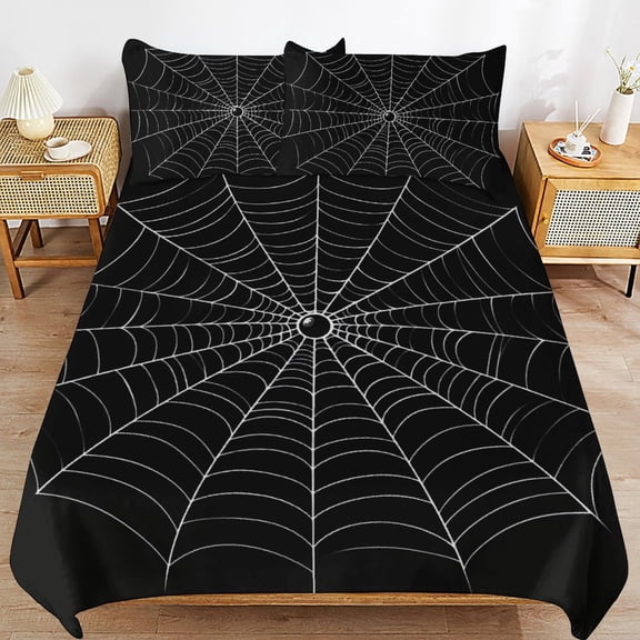 Red Spider Web Black Cartoon Bedding Set Couple Bedclothes Pillowcase Home Textiles Bed 3pcs Set for Bedroom Customized Decoration Queen