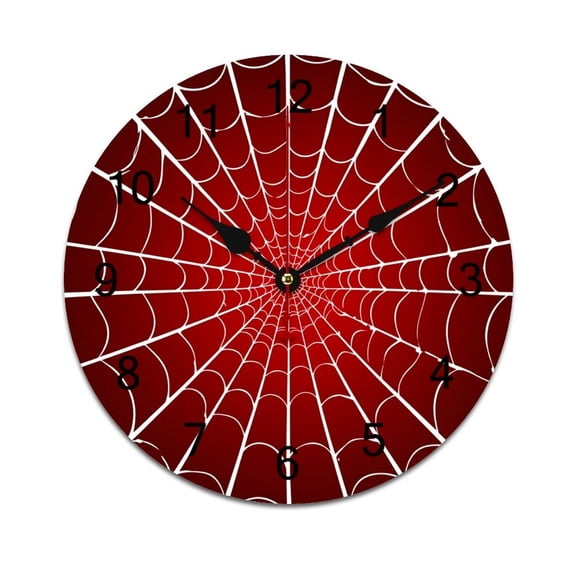 Red Spider Web Black Cartoon Bedroom Wall Clock Large Modern Kitchen Dinning Round Living Room Watch Home Decor 10in