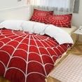 thumbnail image 1 of Red Spider Web Black Cartoon Duvet Cover Set Themed Multicolor Polyester Bedding Set for Bedroom Decoration, 1 of 6