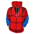 thumbnail image 1 of Red Spider Web Black Cartoon Men's Women Vintage 3D Hooded Sweatshirt - All-Season Loose Fit Streetwear, 1 of 6