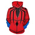 thumbnail image 1 of Red Spider Web Black Cartoon Men's Women Vintage 3D Hooded Sweatshirt - All-Season Loose Fit Streetwear, 1 of 6