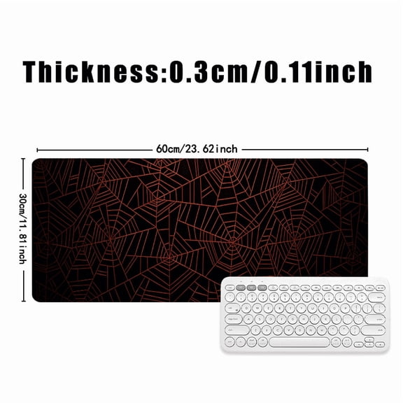 Red Spider Web Design Mouse Pad 31.5 x 11.82 Inches Rubber Desk Mat for Office and Gaming