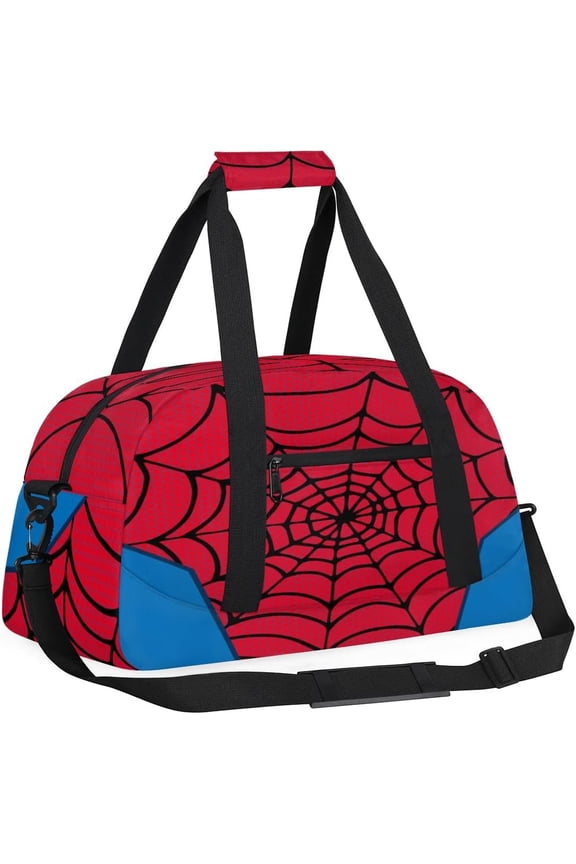 Red Spider Web  Overnighter Duffel Bags for Boys Girls, Carry- Size  Gym Bag for School Practice or Overnight Travel Weekender Sleepover Workout Tote Bag
