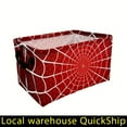 thumbnail image 1 of Red Spider Web Printed Laundry Basket, Thick Oxford Fabric Foldable Laundry Basket, Large Capacity for Easy Storage, Bathroom Decoration and Accessories, Bathroom Organization and Storage, Shelf Bask, 1 of 9