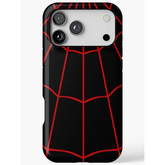 Red Spiderweb on Black Tough Phone Case, Dual-Layer Polycarbonate and ...