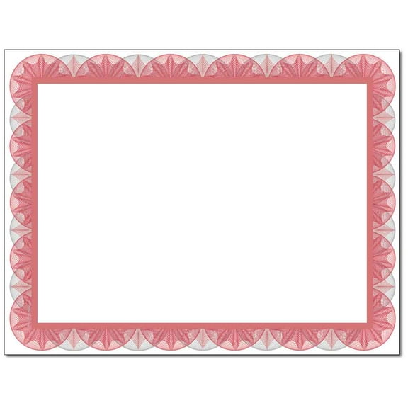 Red Spiral Laser & Inkjet Certificate Border Paper, 25 Sheets