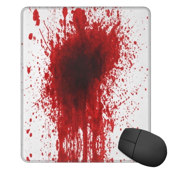 Red Splatter Pattern Square Mousepad With Stitched Edges Mouse Mat For Gaming Office Laptop Computer Men Women 11.8"X19.8"