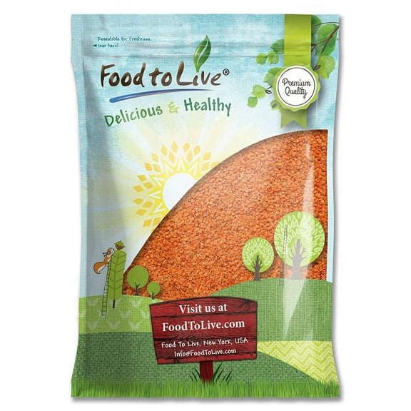 Red Split Lentils, 10 Pounds Kosher, Raw, Vegan by Food to Live