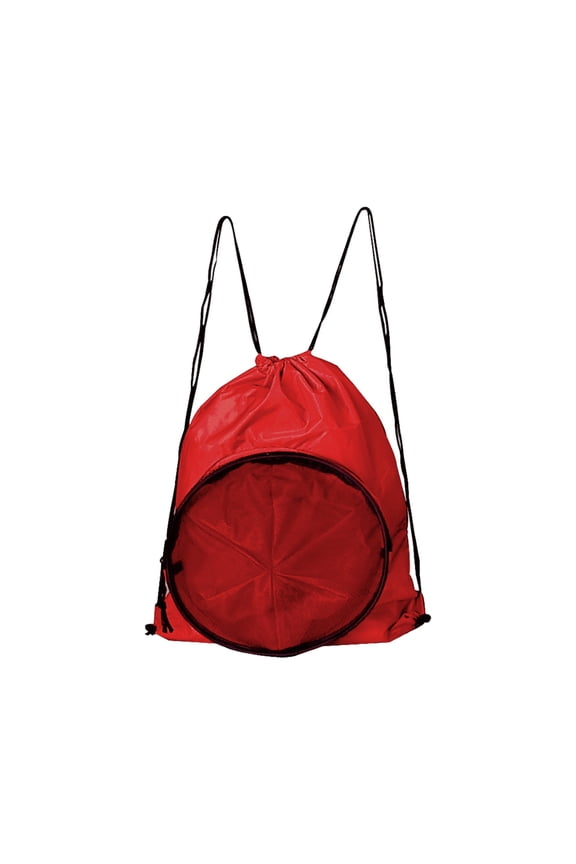 Red Sport Ball Mesh Drawstring Cinch Pack