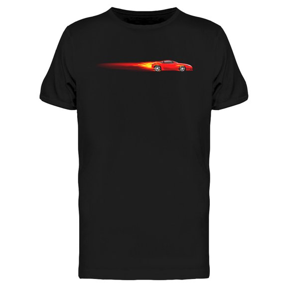 Red Sport Car Burnout  T-Shirt Men -Image by Shutterstock, Male XX-Large