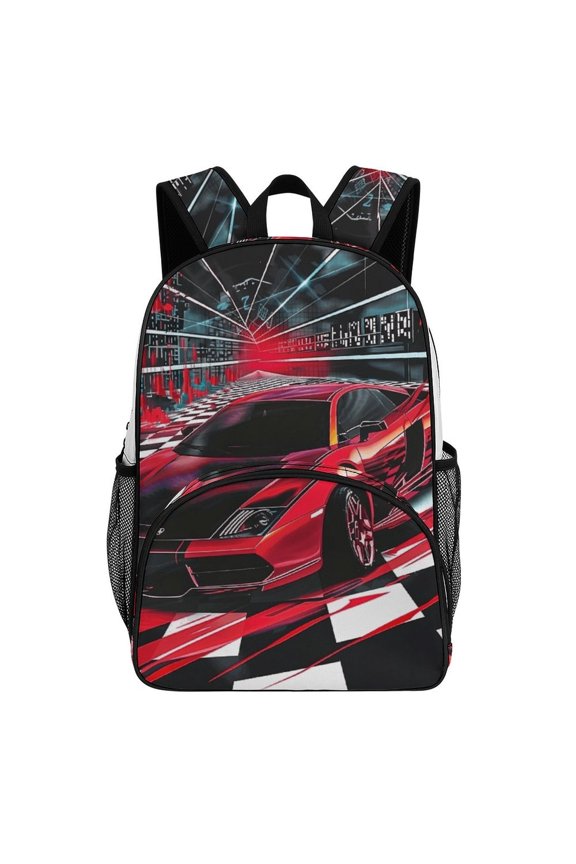 Red Sports Car Racing Speed Backpacks for Backpack for Bookbag
