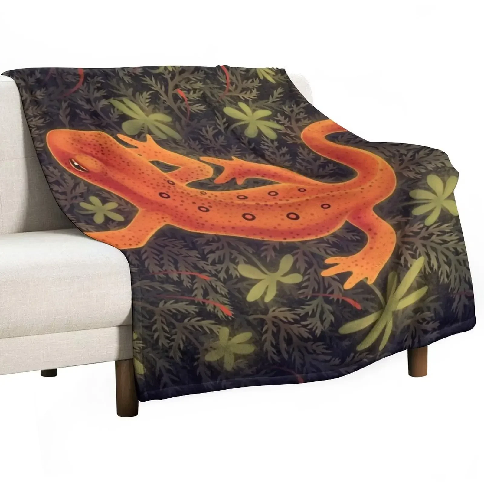 Red Spotted Newt Throw Blanket blankets ands blankets and throws