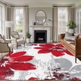 thumbnail image 1 of Red Spring Floral Area Rug 6x9 FT, Non Slip Living Room Throw Carpet, Summer Flowers Botanical Washable Soft Large Floor Carpet Non-Shedding Rug for Bedroom Dining Room Play Room, 1 of 9