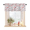 thumbnail image 1 of Red Spring Floral Curtain Valance for Windows/Living Room/Kitchen/Bathroom/Café, Short Rod Pocket Tier Curtain Window Treatment Panel Vintage Botanical Colorful Elegant Topper Curtain 54''x18'', 1 of 6