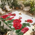thumbnail image 1 of Red Spring Floral Outdoor Rug for Patio/Deck/Porch, Non-Slip Large Area Rug 3 x 5 Ft, Butterfly Farmhouse Indoor Outdoor Rugs Washable Area Rugs, Reversible Camping Rug Carpet Runner, 1 of 8