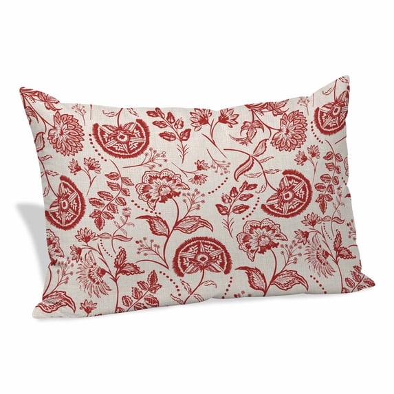 Red Spring Floral Pillow Protectors with Zipper Standard Size, Summer Botanical Farmhouse Soft Brushed Microfiber Breathable Throw Pillow Covers, Pillowcase for Couch Sofa Bedroom Living Room 20"x26"