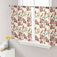 thumbnail image 1 of Red Spring Floral Sheer Curtains 54 Inch Length 2 Panels Set, Vintage Birds Summer Botanical Voile Window Treatment Rod Pocket Short Kitchen Curtains Drapes for Bedroom 52"x54"x2, 1 of 7