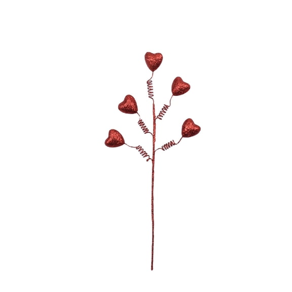Red Spring Style Heart Branches With Flash Powder For Wedding And Festival Decor