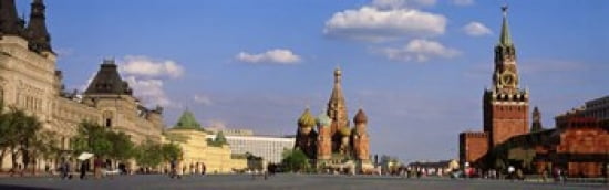 Red Square Moscow Russia Canvas Art - Panoramic Images (36 x 12)