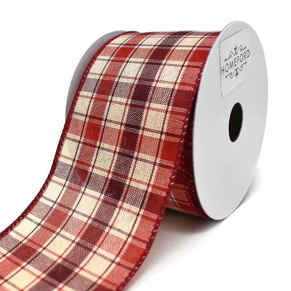 Square Red Ribbon Red Square Plaid Wired Ribbon, 2-1/2-Inch, 10-Yard - Walmart.com