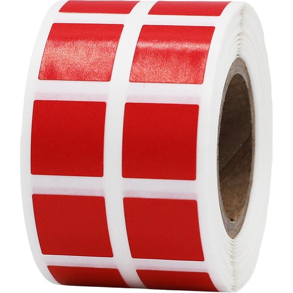 Red Square Stickers | 0.5" Inch Square | 1000 Pack